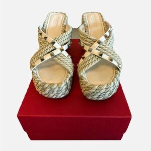 Valentino Garavani Gold Espadrille Sandals